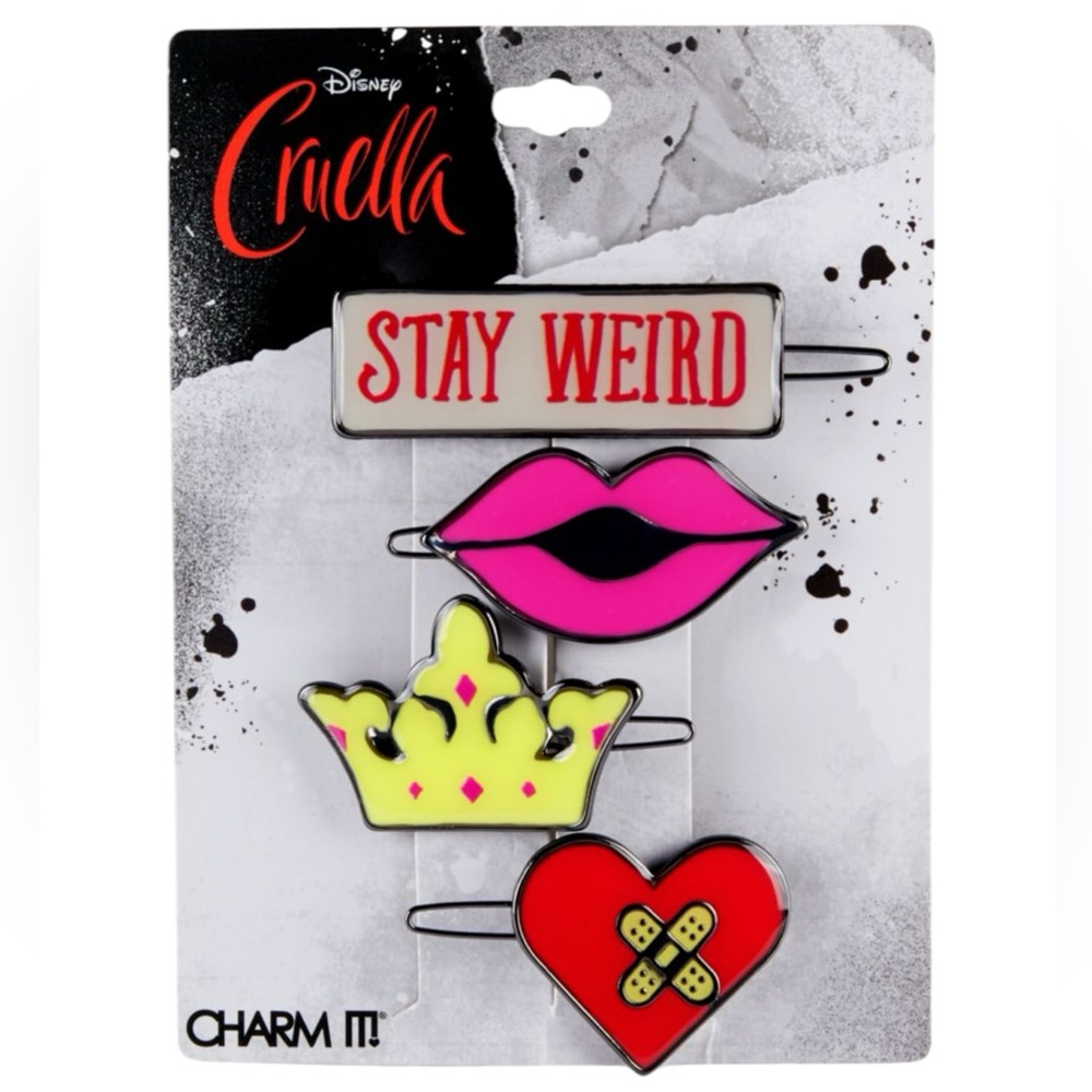 Charm It! x Disney Cruella 4 Piece Barrette Set